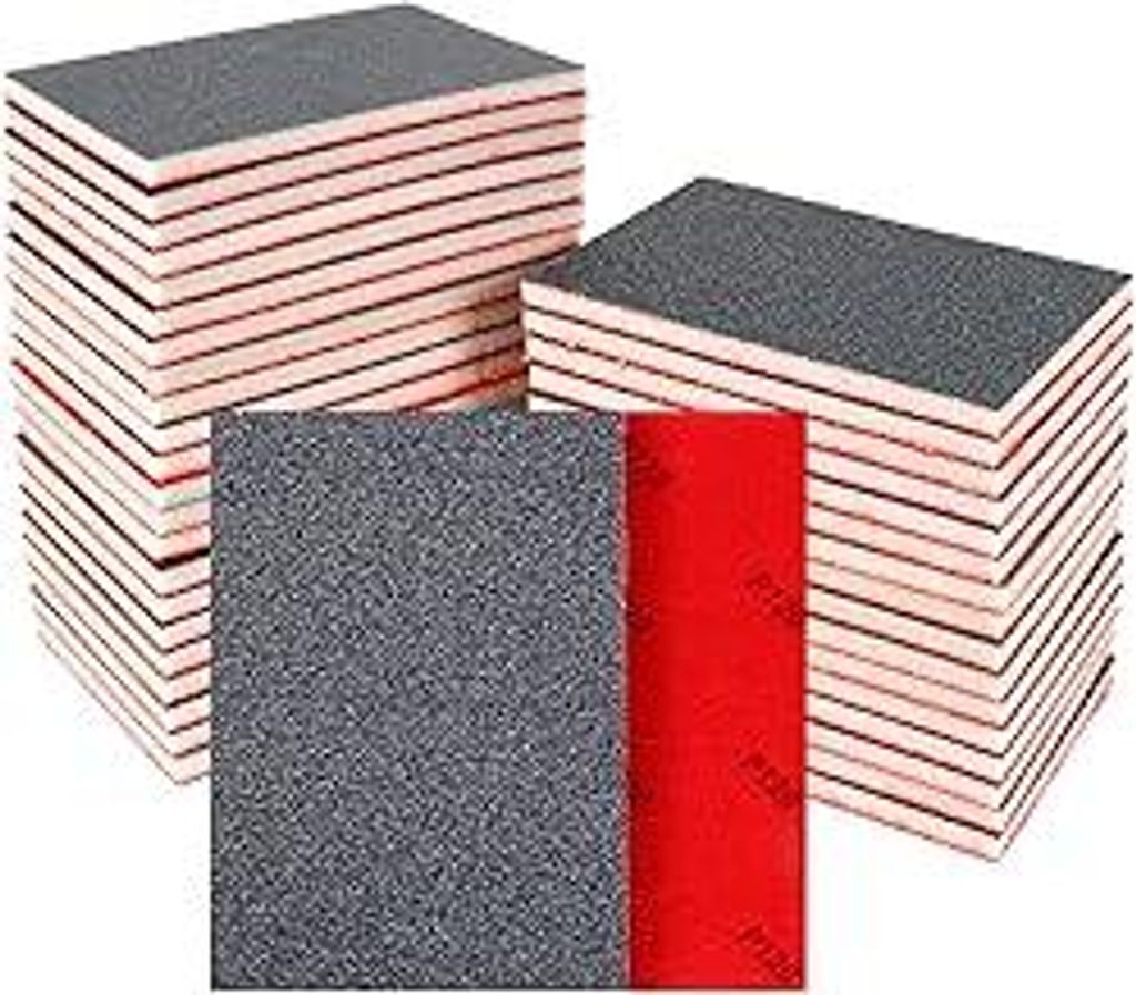 24 Stück Schleifschwämme Set, 80-3000 Körnung Nass-Trocken-Schleifpapier, Flexibler Schleifschwamm Holz, Professional Schleifpads für Metall, H...