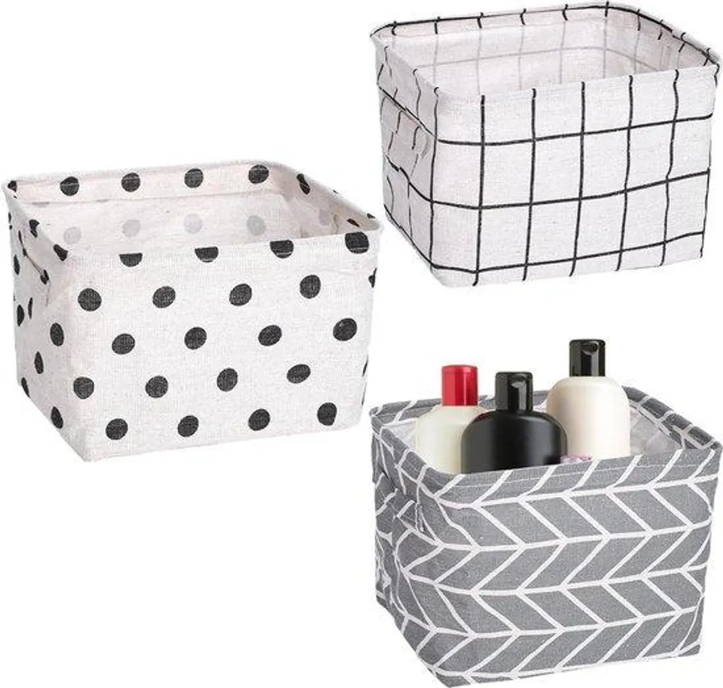 Gagnez de la Place avec ce Lot de 3 Paniers de Rangement Pliables en Tissu