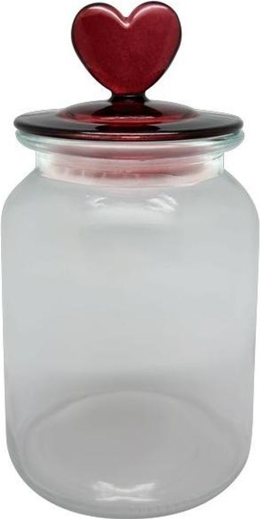 Vorratsglas mit Herzdeckel,Konfektdose Keksdose Bonbondose Produktbild 