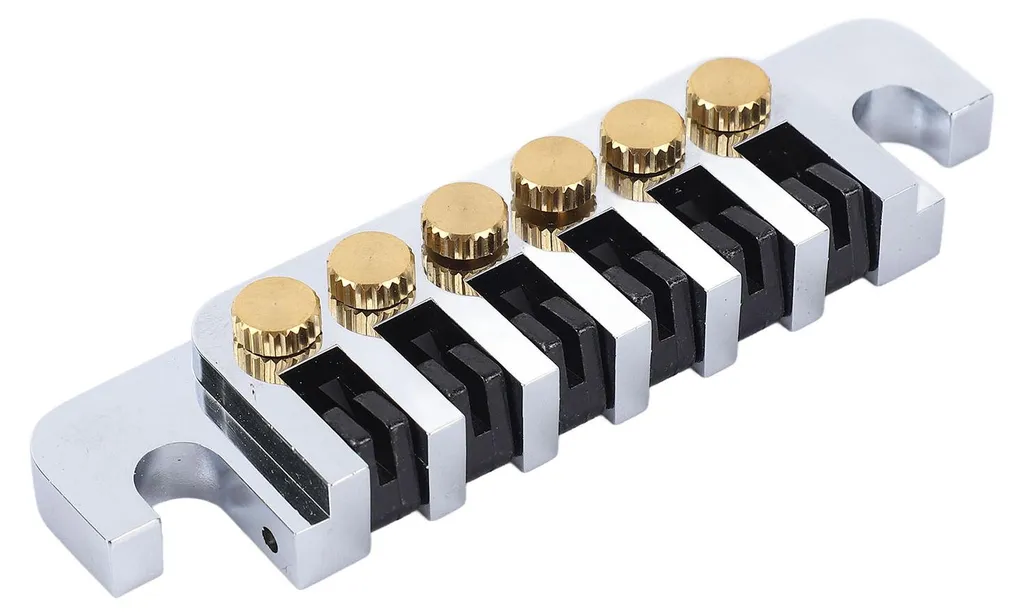 Chevalet à rouleaux avec 2 vis pour guitare électrique type LP chromé - 6