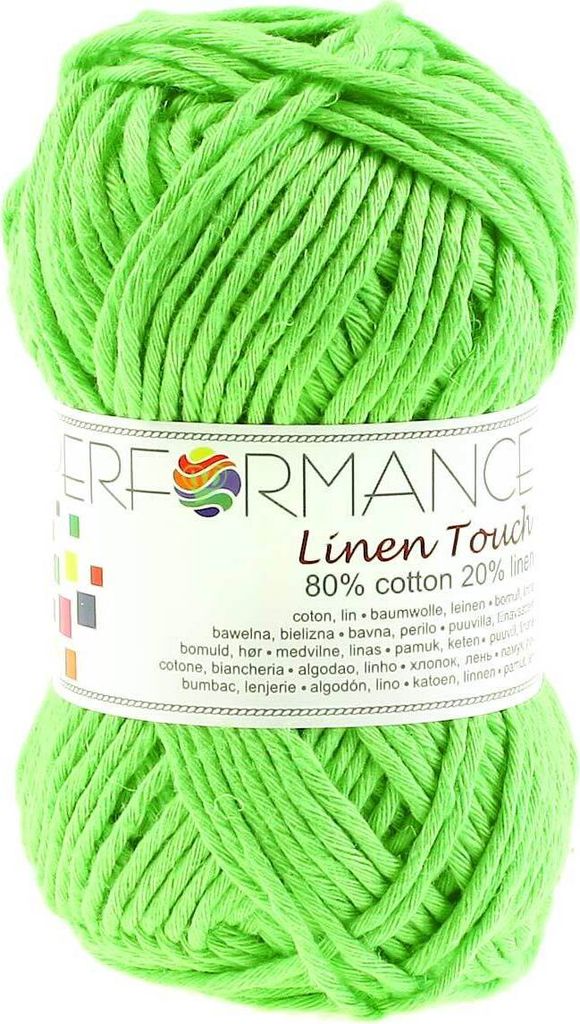 50g Strickgarn Linen Touch Baumwolle Leinen Häkelgarn Wolle Farbauswahl, Farbe:155 hellgrün