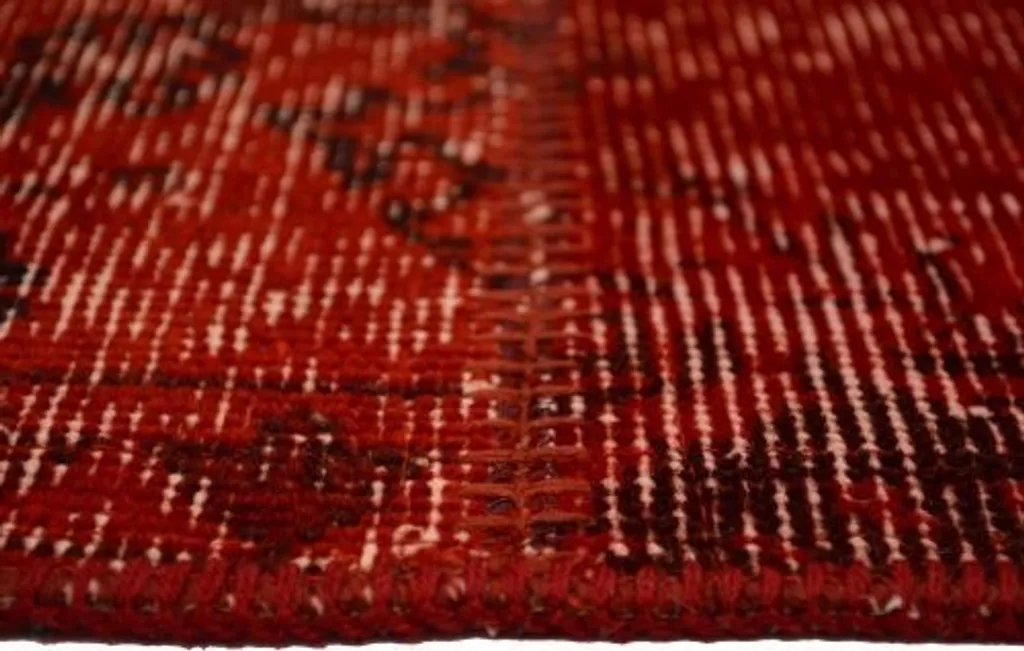 Patchwork rouge 140x200 cm - Parure de lit style bohème et chic