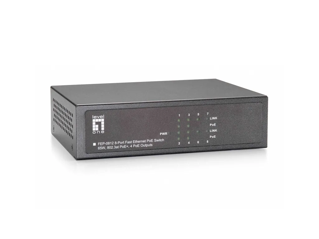 Switch pour caméras IP LevelOne FEP-0812 8 ports dont 4 injecteurs PoE