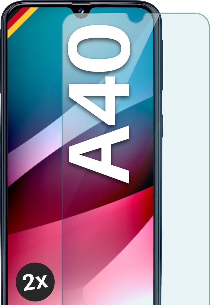 SCHUTZFOLIE FÜR SAMSUNG GALAXY A40 - ECHTGLAS, Stückzahl:2er Set
