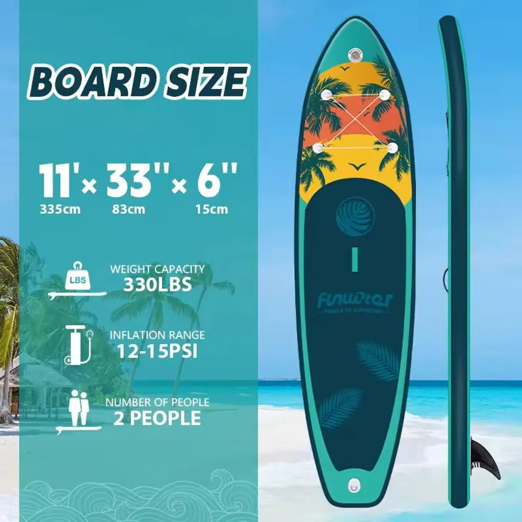 Stand-up paddle de balade polyvalent en PVC robuste de 10,5 pieds