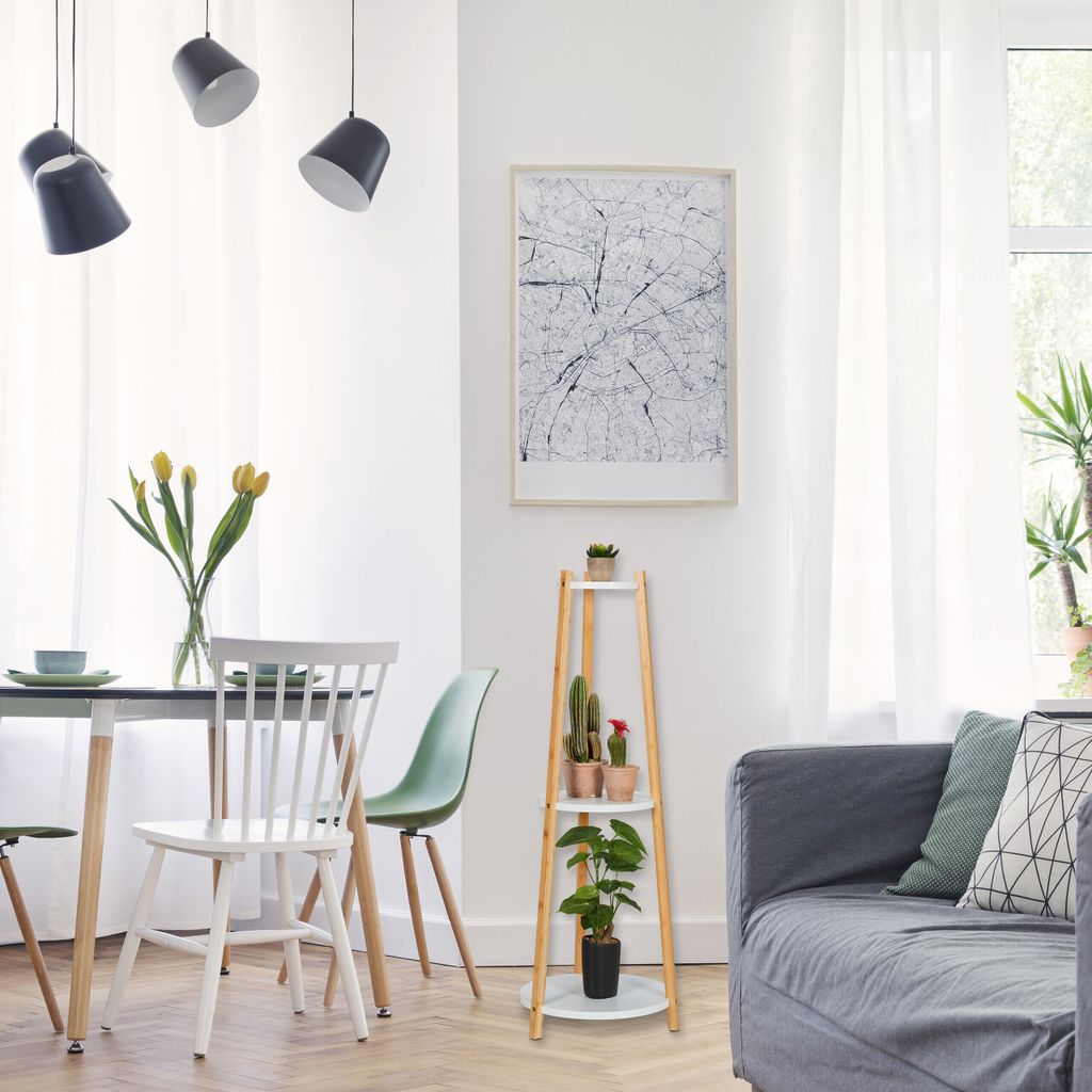 relaxdays Pflanzenständer mit 3 Ablagen Produktbild 2