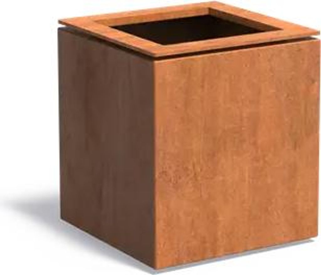 Dipott Pflanzgefäß Domus 53x53x60 cm quadratisch aus Corten-Stahl Pflanzkübel