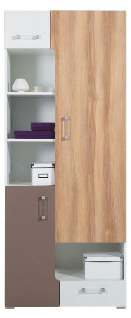 Schrank Kinderzimmer Braun / Weiß 195x80x40 cm