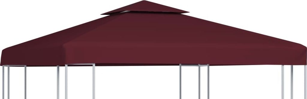 Pavillon-Dachplane mit Kaminabzug 310 g/m² 3x3 m Weinrot