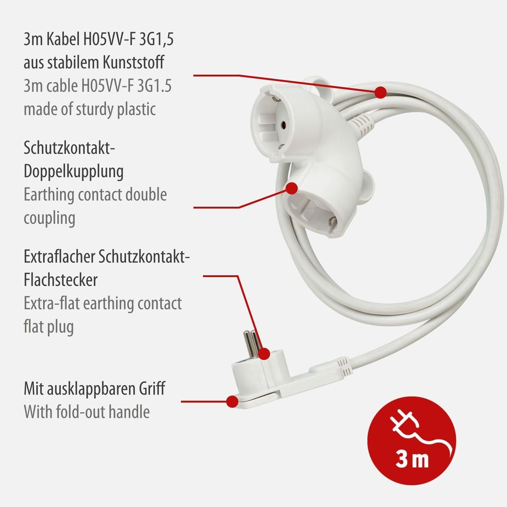 Brennenstuhl 1161820223 prolunga di alimentazione 3 m 2 Immagine del prodotto 