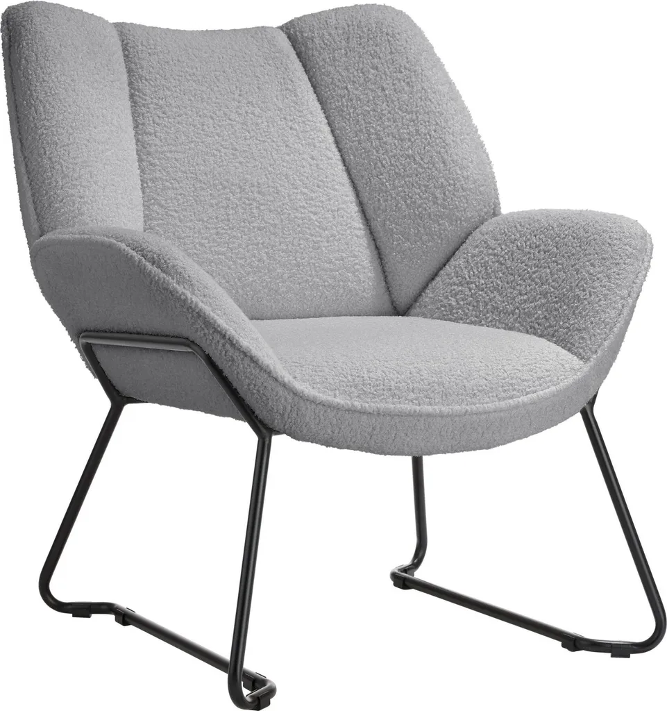 Fauteuil KJELD gris clair : Assise bouclée stable et solide (Max 120 kg)