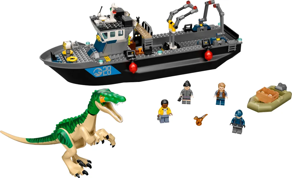 Jouet LEGO 76942 pour Transporter un Grand Dinosaure sur l'Eau