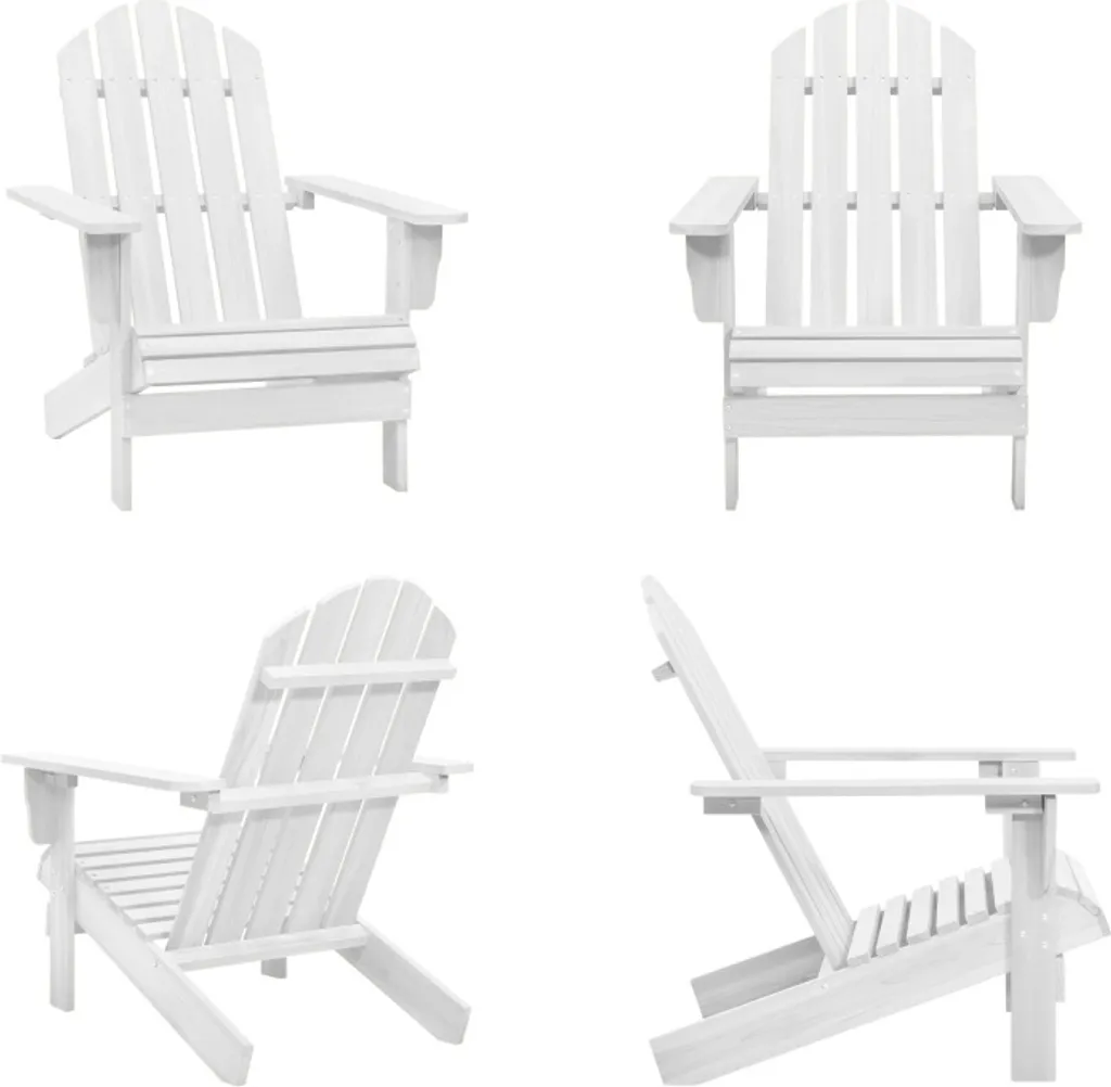 vidaXL Sedia da Giardino in Legno Bianco con Poggiapiedi | Struttura Pino