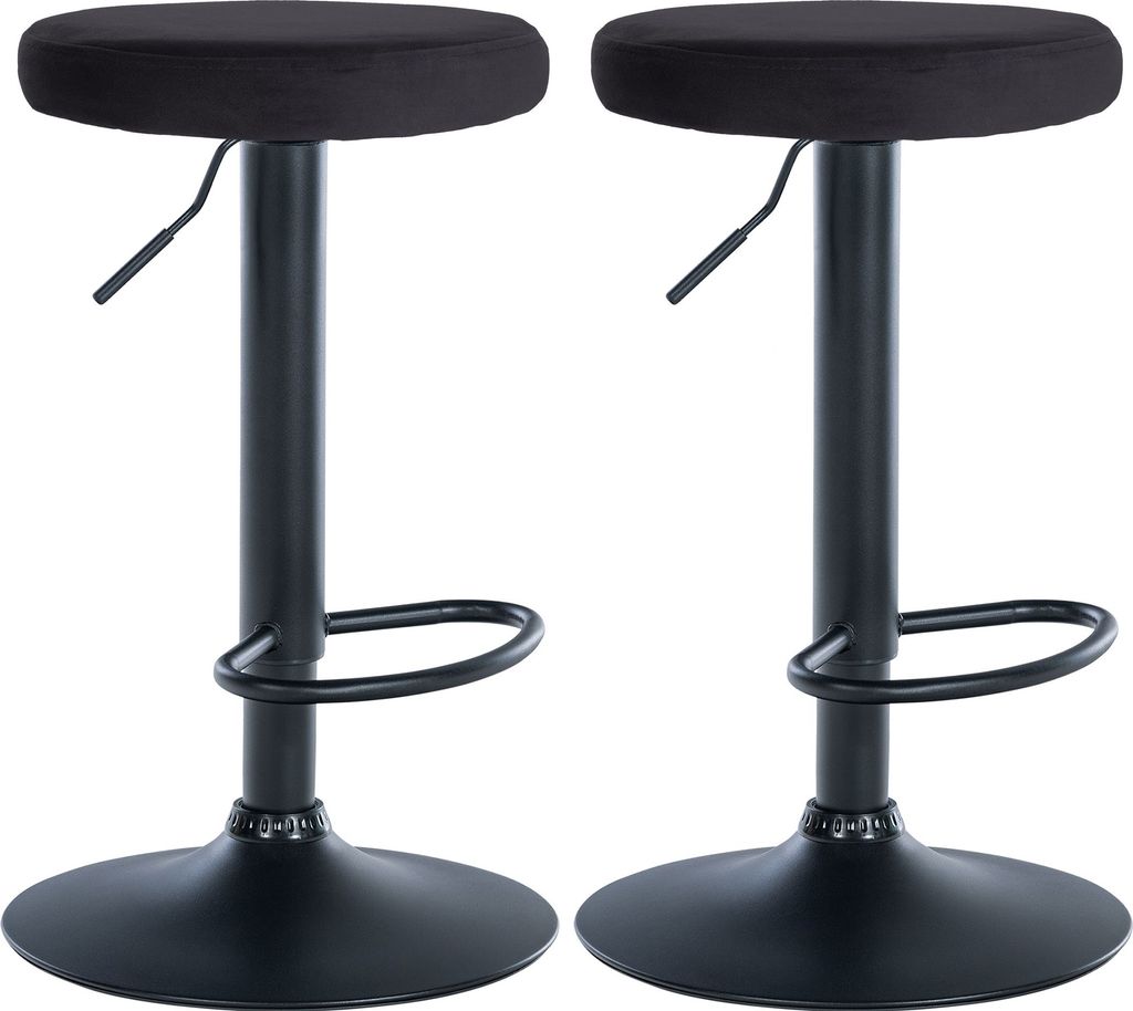 2er Set Barhocker HLO-CP291 Samt schwarz schwarz