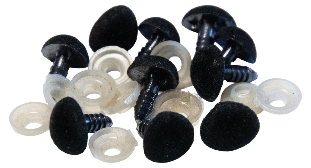 10 Weiche Velours-Sicherheitsnasen für Plüschtiere – Set Produktbild 