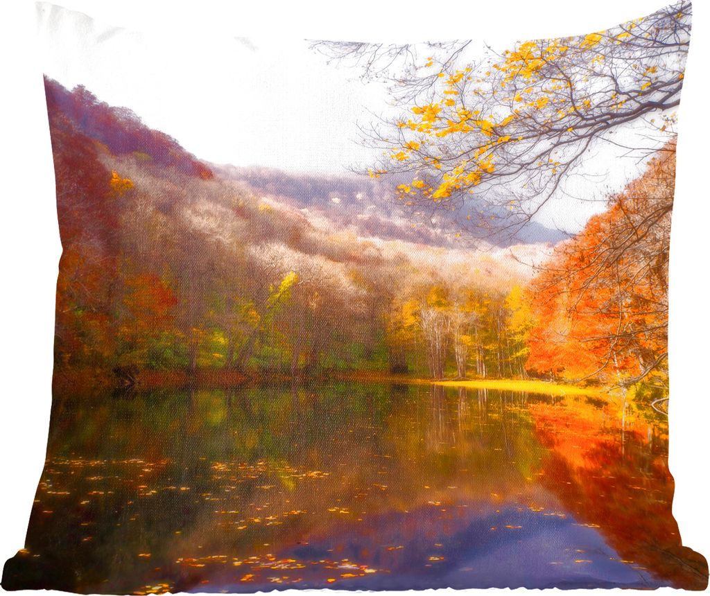 MuchoWow Zierkissen Sofakissen Wohnzimmer Dekokissen 50x50 cm Natur - Wald - Herbst - Komfort - Sofakissen
