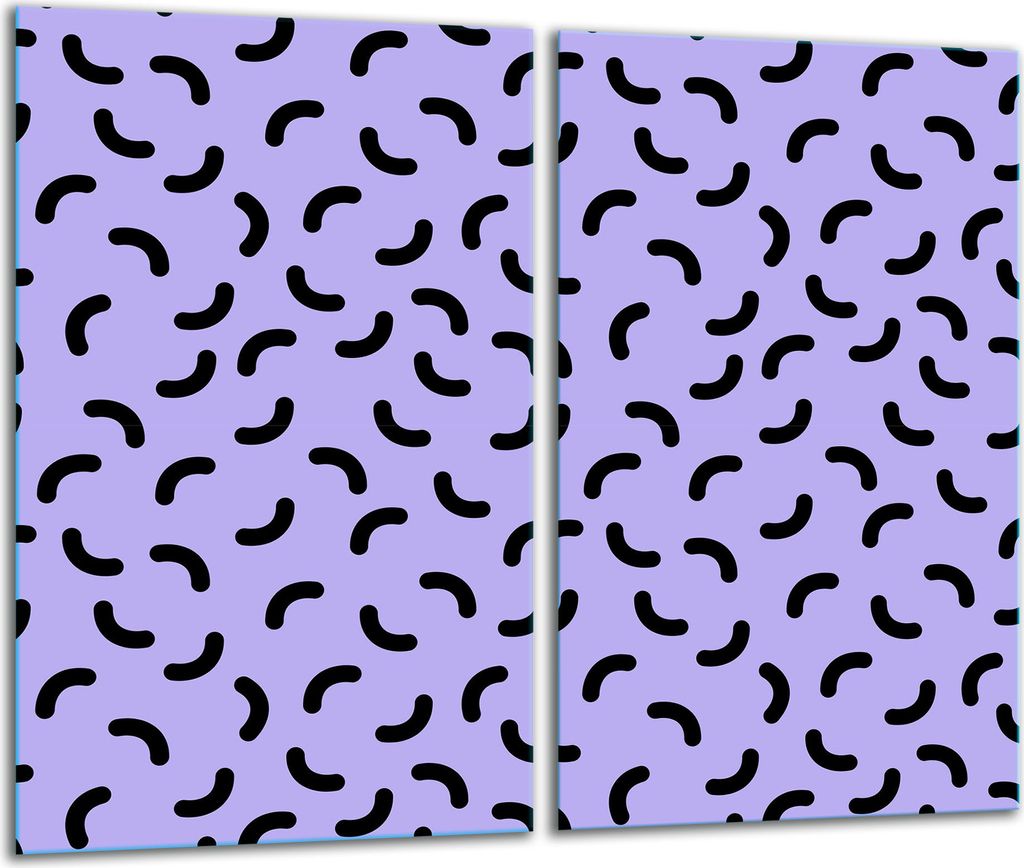 Herdabdeckplatten Glaskeramikkochfeld-Abdeckung Spritzschutz Glas 60x52cm Muster