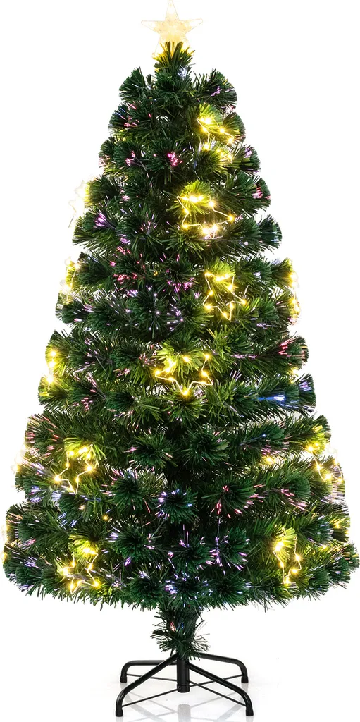 Sapin de Noël 150cm Fibre Optique pour Décoration Intérieure de Fêtes