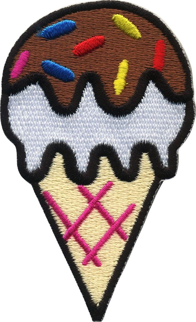 Aufnäher - Eis - Eistüte braun - Patch