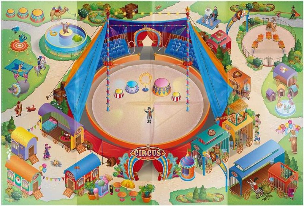 Wohnzimmer- und Schlafzimmerteppich mit gewebtem Kindermuster CIRQUE TABLECLOTH A