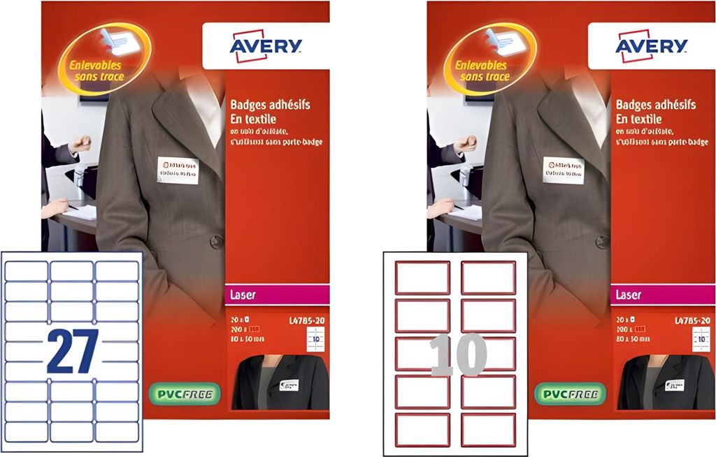 Avery L4785-20, Weiß, Abgerundetes Rechteck, Entfernbar, Produktbild 