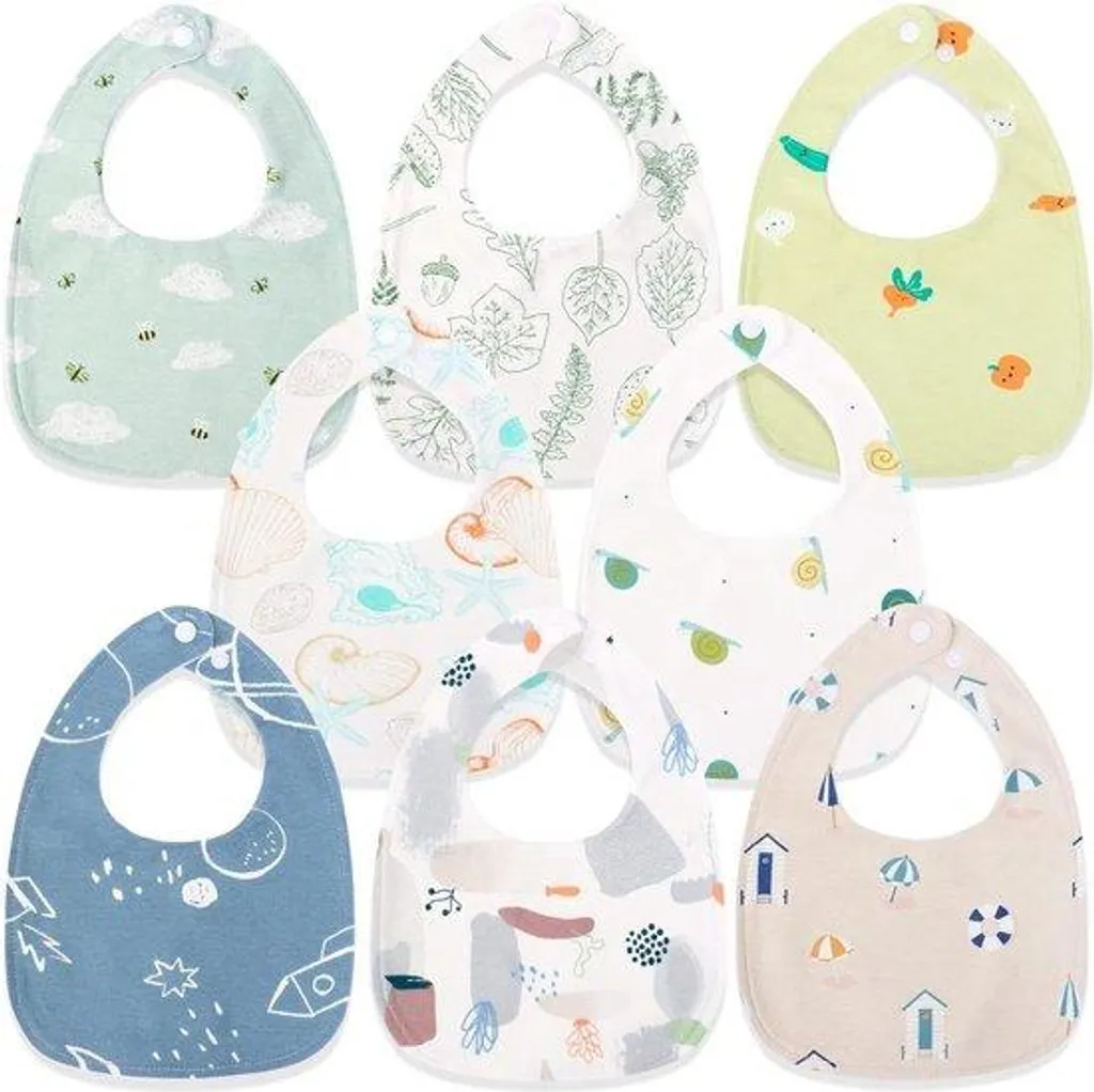Bavoirs bandanas anti-humidité pour bébé, lot de 8 contre les irritations