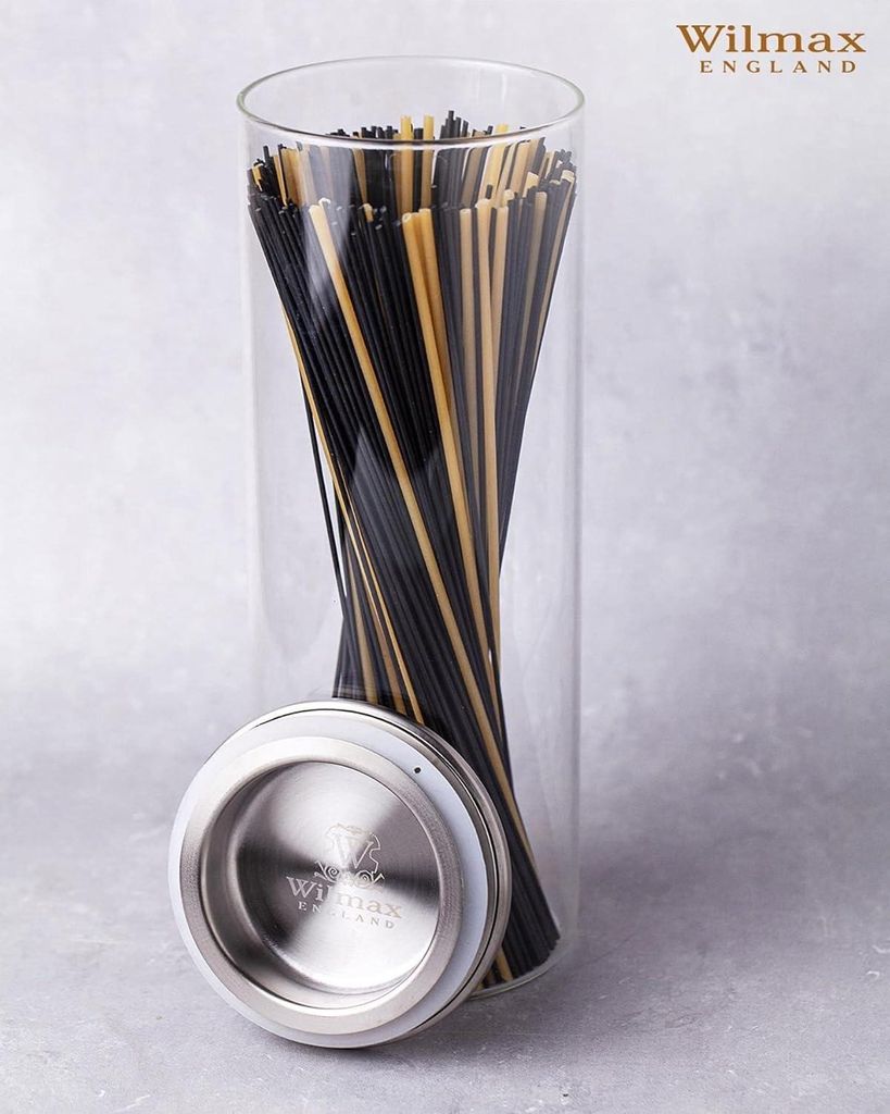 Wilmax Vorratsglas 1600 ml mit Edelstahldeckel 2er Set Produktbild 