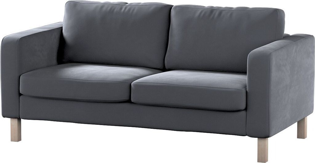 Dekoria Bezug für Karlstad 2-Sitzer Sofa nicht ausklappbar, anthrazit, Sofahusse, Karlstad 2-Sitzer