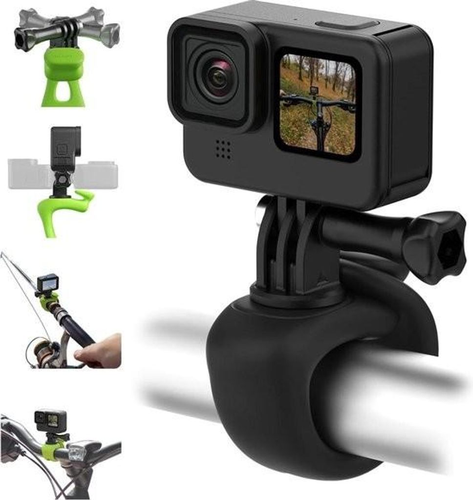 Flexibler 360°-Kamerahalterungsgurt für Fahrradlenker, Motorradlenker, Lenkerhalterung, Skier – kompatibel mit GoPro Max Hero 12, Insta360 X3, ...