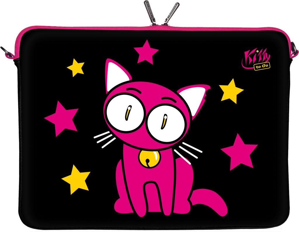 Kitty to Go LS142-13 Designer Mac Book Tasche 13 Zoll aus Neopren passend als iPad Pro Case 12.9 bis 13.3 Zoll (33.8 cm) MacBook Air Hülle Katze s...