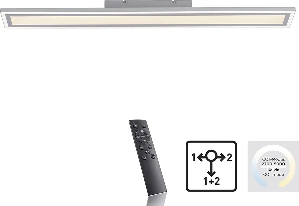 Plafonnier LED 100 cm Dimmable avec Télécommande et Châssis en Aluminium