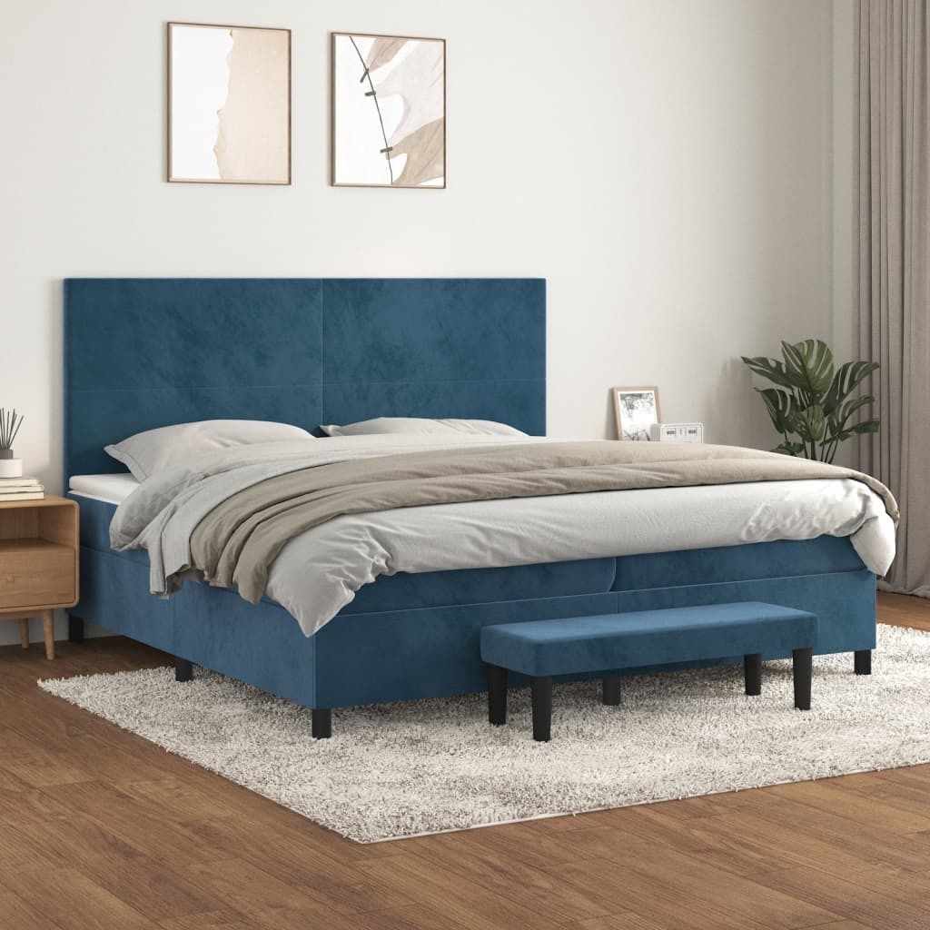 Maison Exclusive - Boxspringbett mit Matratze Dunkelblau 200x200 cm Samt