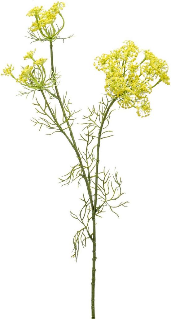 artplants.de Kunstzweig Dillblüten ALRESCHA mit Blüten, gelb, 85cm - Deko Blume