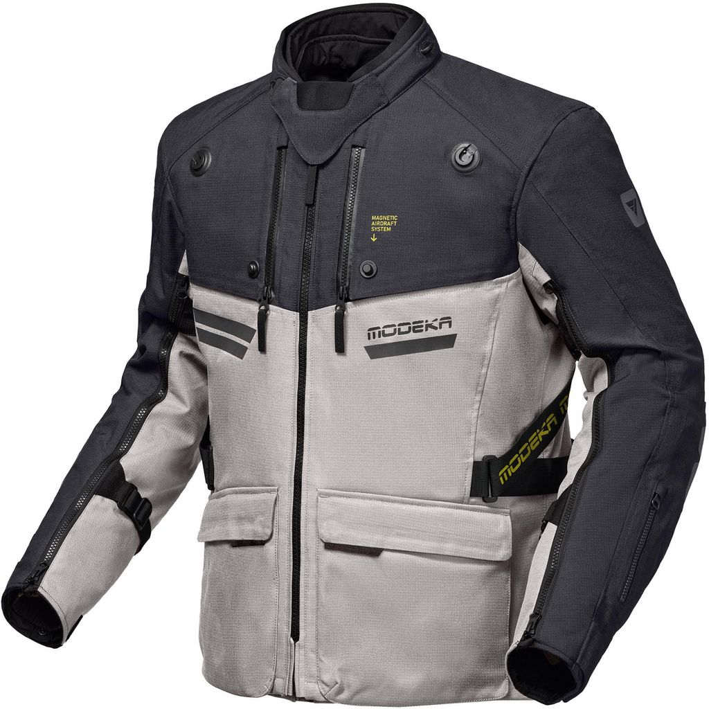 Modeka Atlaz Motorrad-Textiljacke, hellgrau/schwarz, 3XL Produktbild 