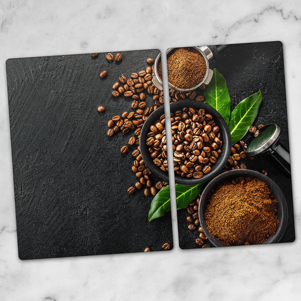 Glas-Herdabdeckplatten Glaskeramikkochfeld-Abdeckung Spritzschutz Glas 70x52 Kaffeebohnen Kaffee