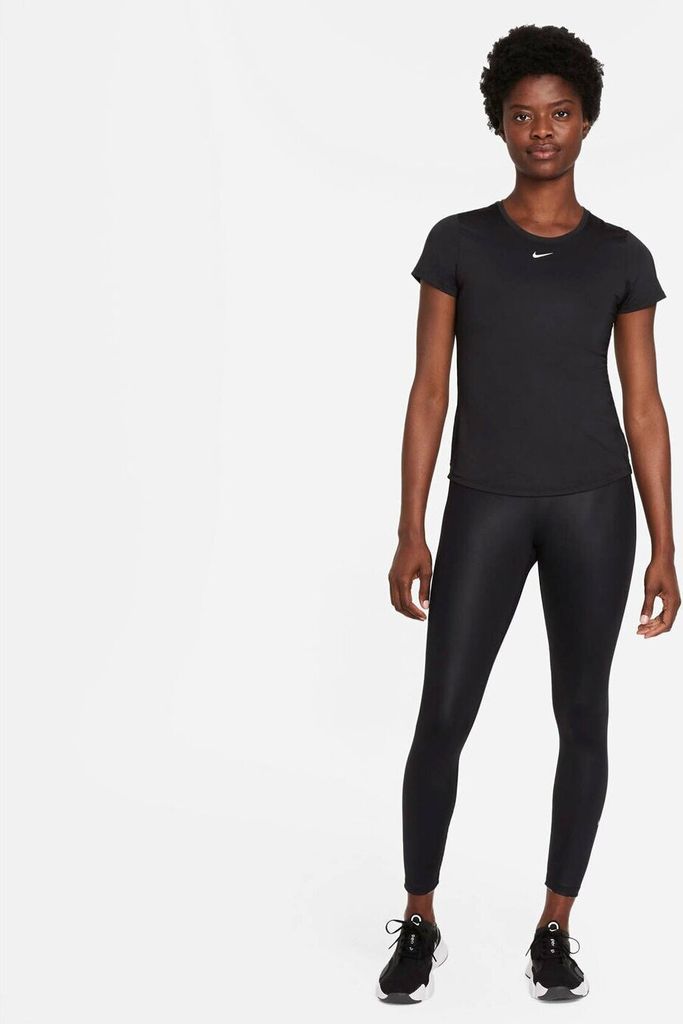 Nike W Nk One Df Ss Slim Top Black/White L Produktbild 9