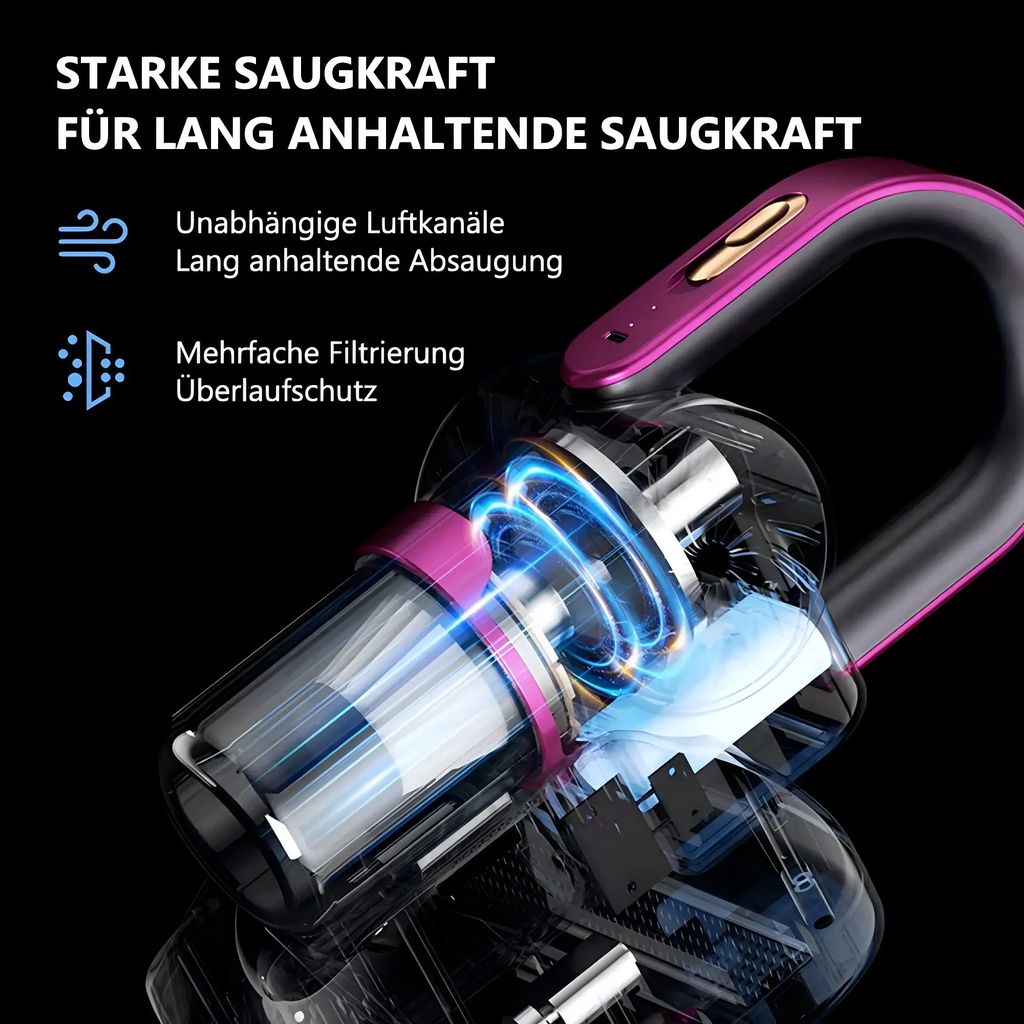 Akkustaubsauger 8500PA/120W Kabelloser Staubsauger, 4-in-1 Produktbild 2