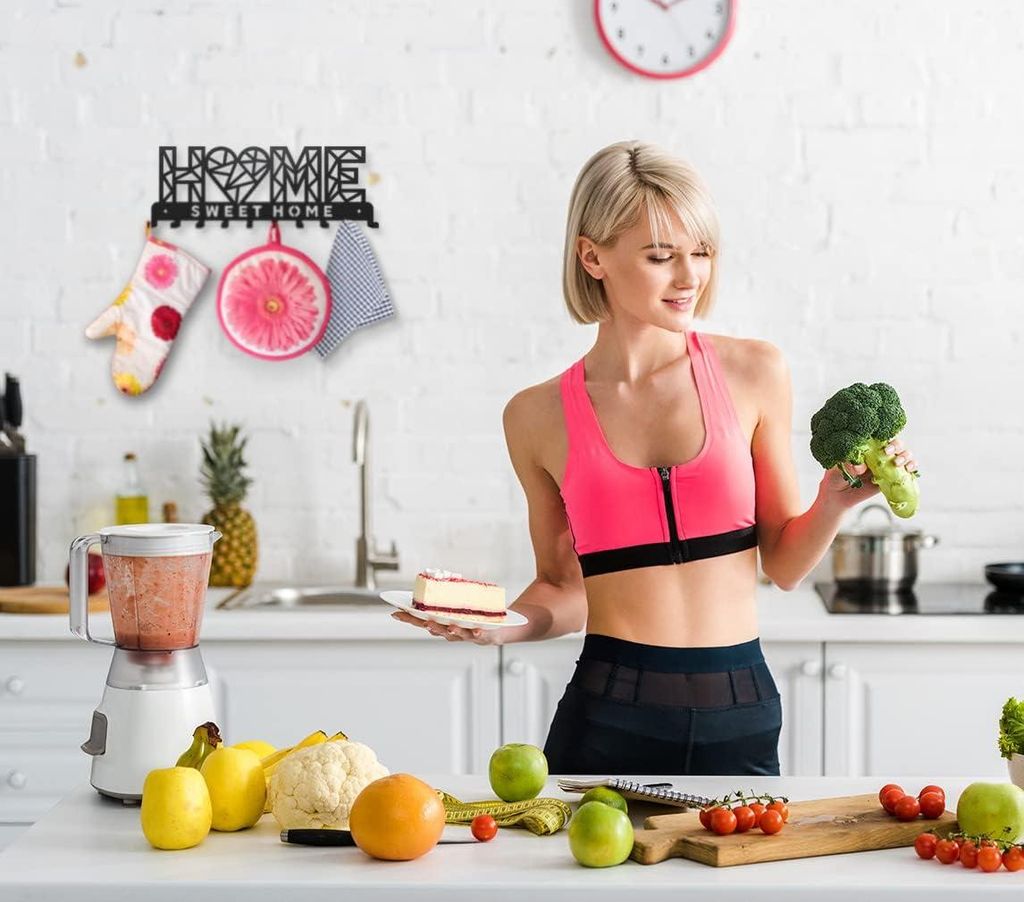 Schlüsselkästen-Schlüsselhalter mit 10 Haken für Flur-Gang Küche-dekorative einfache Montage widerstandsfähiger rostfreier Stahl schwarz