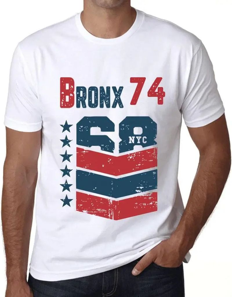 Herren Grafik T-Shirt Bronx 74 Geschenk 74. Geburtstag Jahrestag 74 Jahre Jubiläum 74 Jährige Mann Jahrgang 1950 Kurzarm Lustige Druck