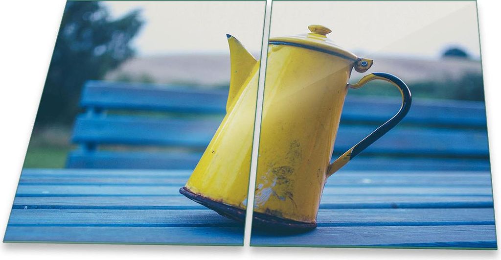 Herdabdeckplatte Glaskeramik 2-Teilig 2x40x52 Retro Bunt Abdeckung Spritzschutz Glas