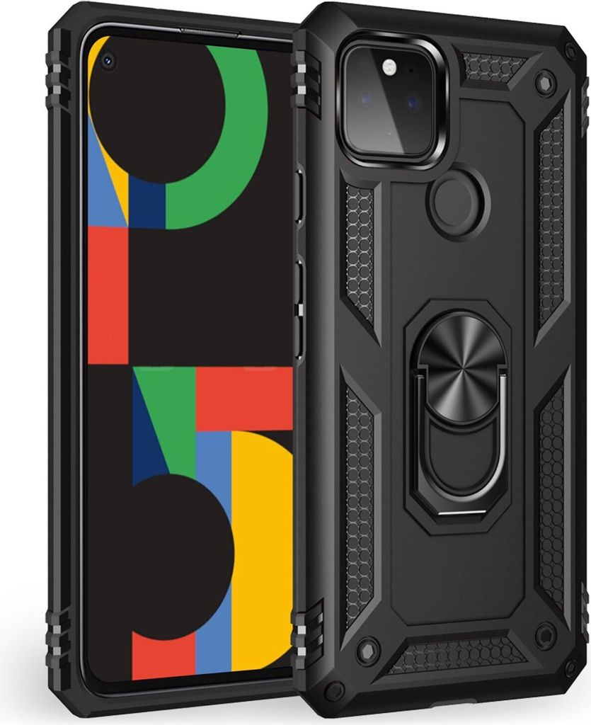 NALIA Ring Handy Hülle für Google Pixel 5, Kratzfestes Case Cover Phone Etui