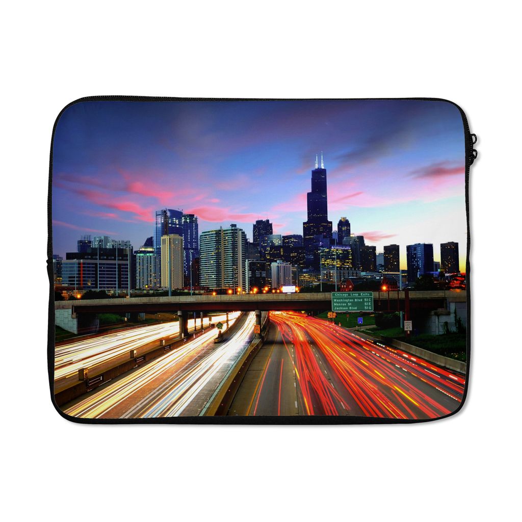 MuchoWow Laptop Hülle 15 Zoll Stadt - Verkehr - USA Laptoptasche - Laptoptasche - Sleeve - Rundum-Schutz