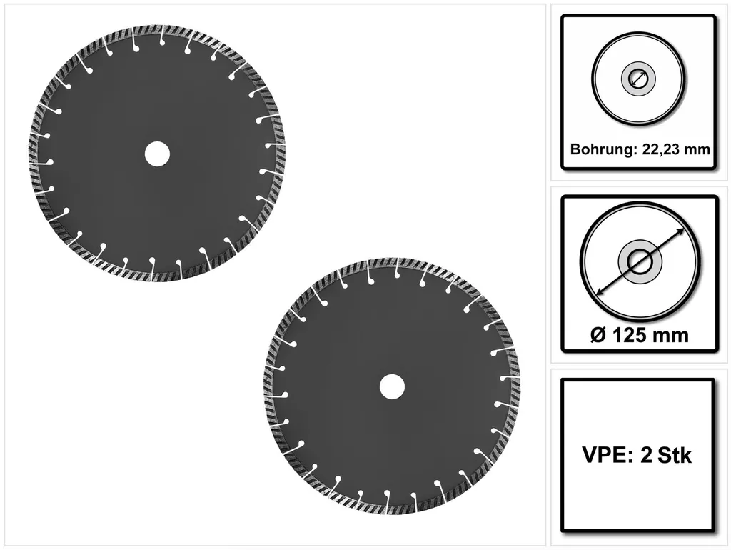Disque diamant 125x2,0x22,23mm Festool PREMIUM Universel Kit de 2 pièces