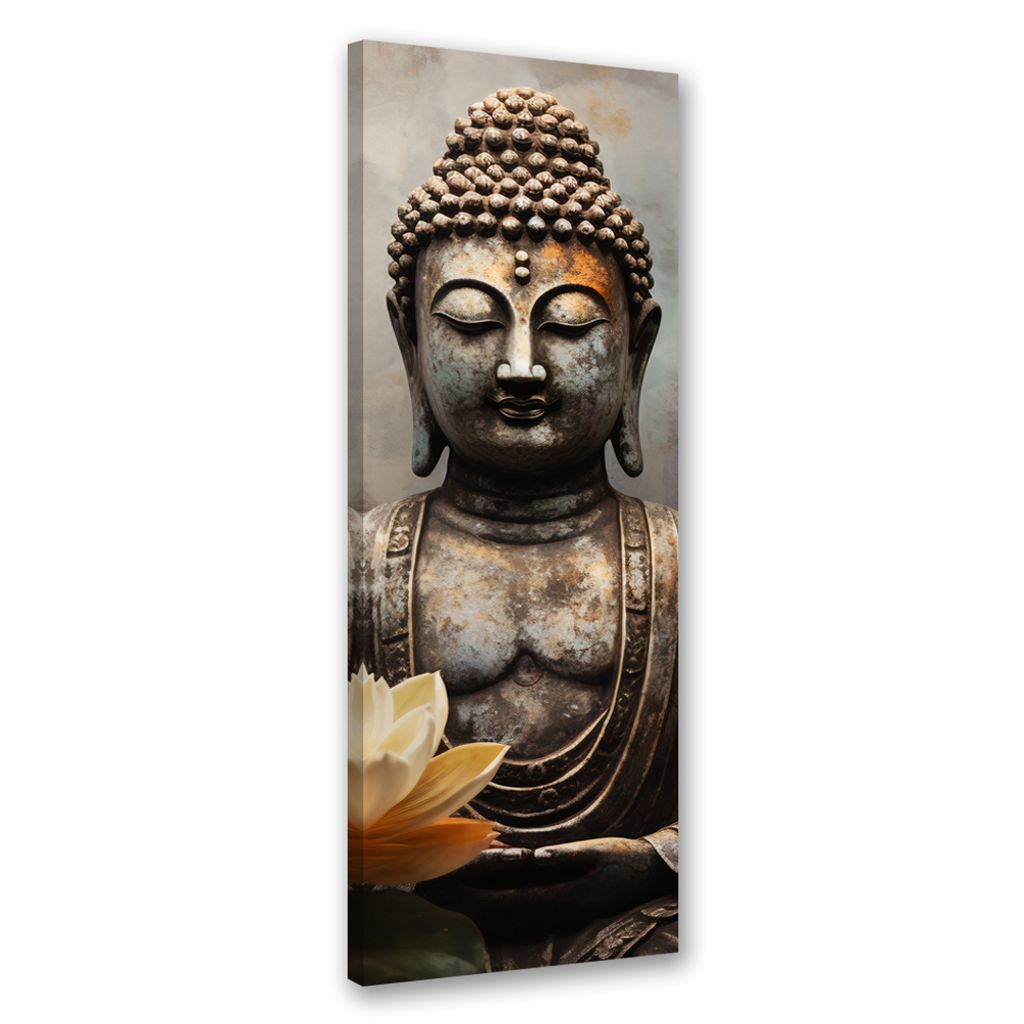 Leinwandbild Meditierender Buddha, Abstraktion 40x120 Feeby Braun bild für die wand bereit zum aufhängen