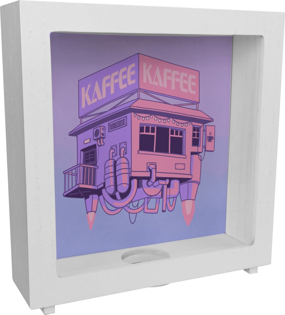 Science-Fiction Kaffeekasse Rahmen Spardose aus Holz