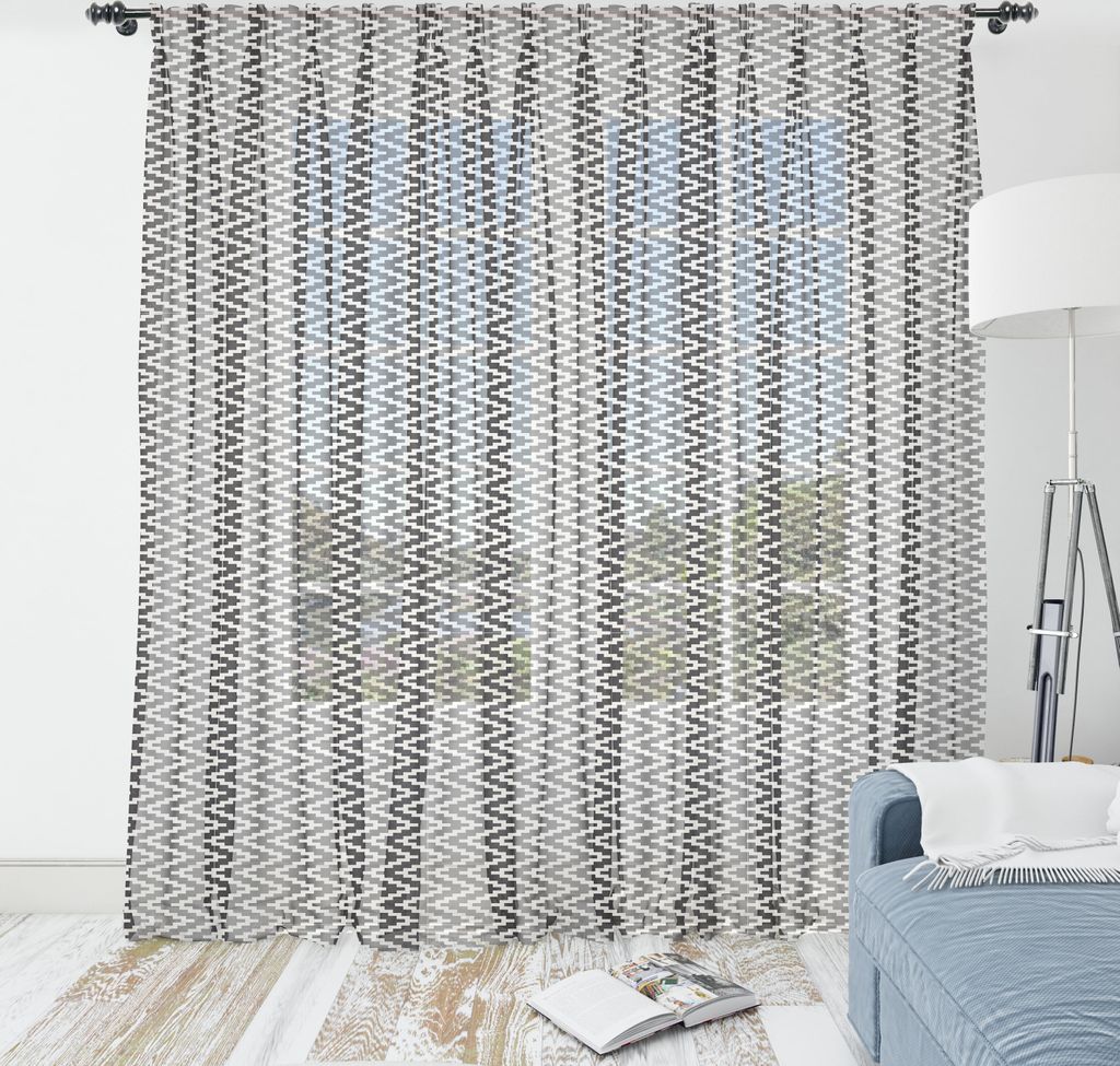 ABAKUHAUS Retro Wandteppich, Abstrakte Kunst Continuous Edgy Linien mit Zigzags Einfarbige Entwurf, Wohnzimmer Schlafzimmer seidiges Satin Wandtuch...