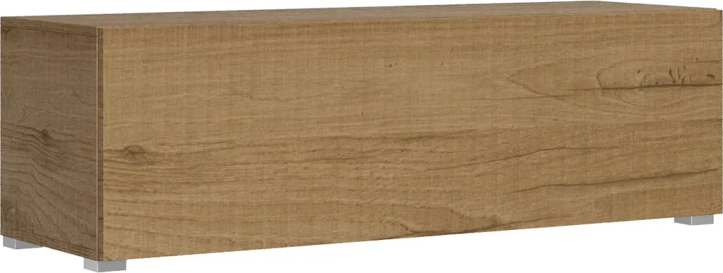 Meuble TV Chêne Nature avec Abattant et Presse-étoupe L134 x H40 cm