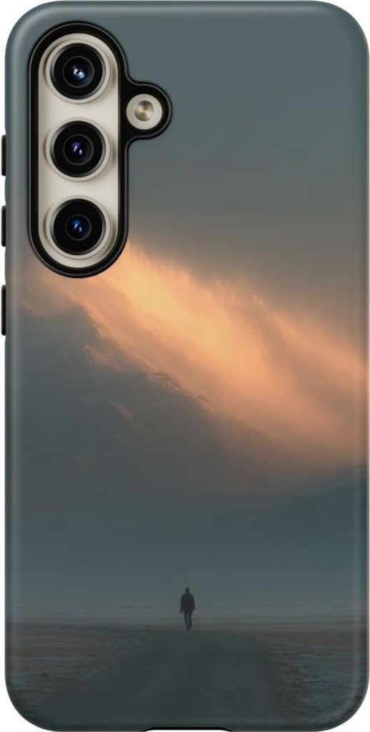 Nebelige Berglandschaft mit leuchtendem Himmel – Hülle Kompatibel mit Galaxy S24