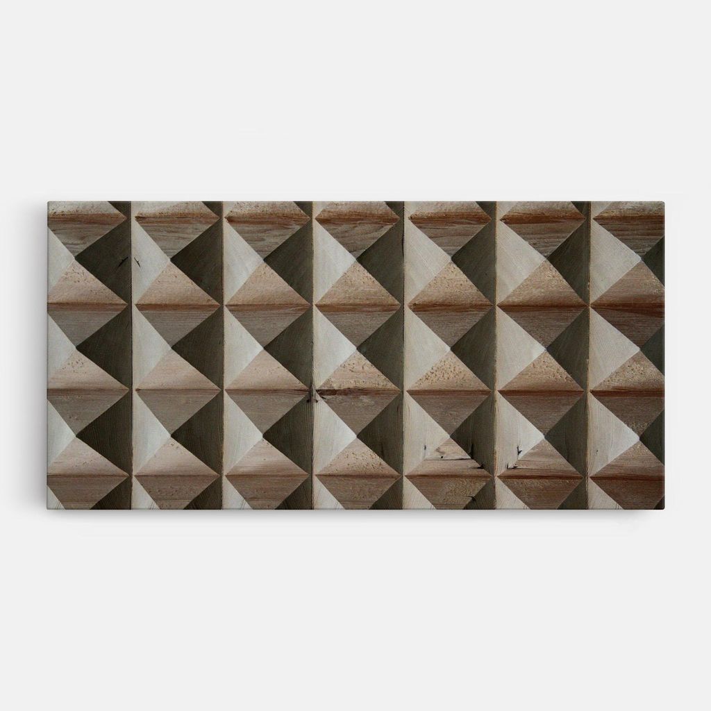 ARTHUB Leinwandbild 50x100 cm, Cream Pyramid | Wohnzimmerdekoration, Hängende Bilder, Wanddekoration, Heimdekoration, Abstrakte, Geometrische