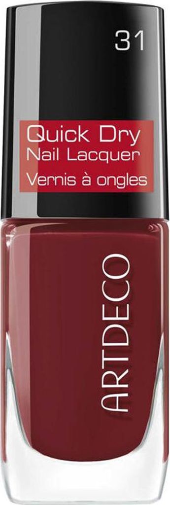 ARTDECO Quick Dry Nail Lacquer 31 - Confident Red, 10 ml, Rot, Confident Red, Färbung, Glanz, Flasche